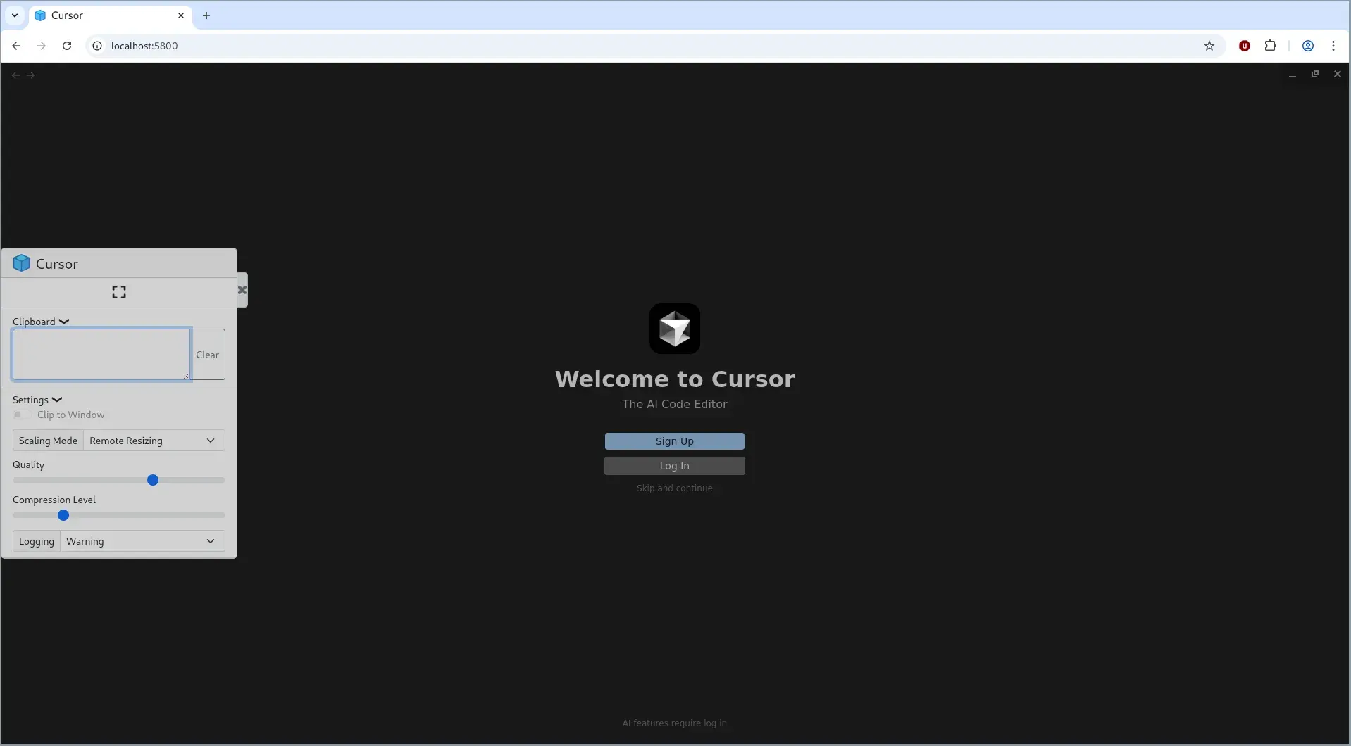 cursor-welcome-screen